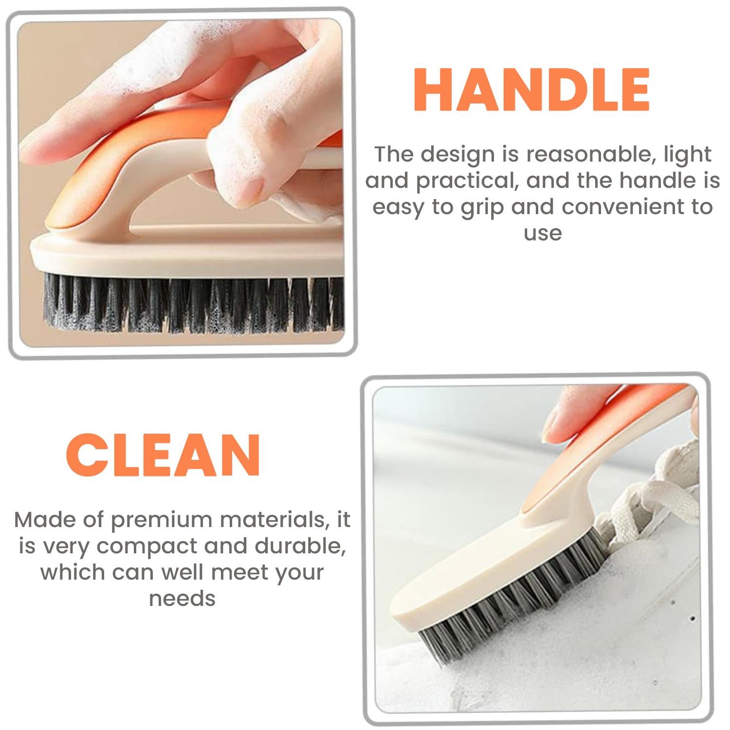 Limitless Clothes Brush Soft Hair Shoe Laundry Brush Household Slippers Not Hurt Clothes Shoes With Handle Board Brush Multi-functional Cleaning Tool (Blue-2pack)